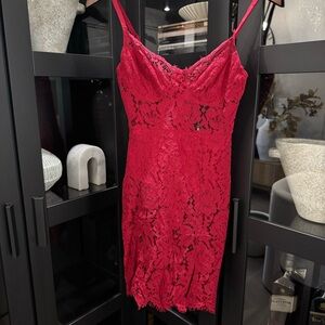 Fashion Nova Red Lace Dress